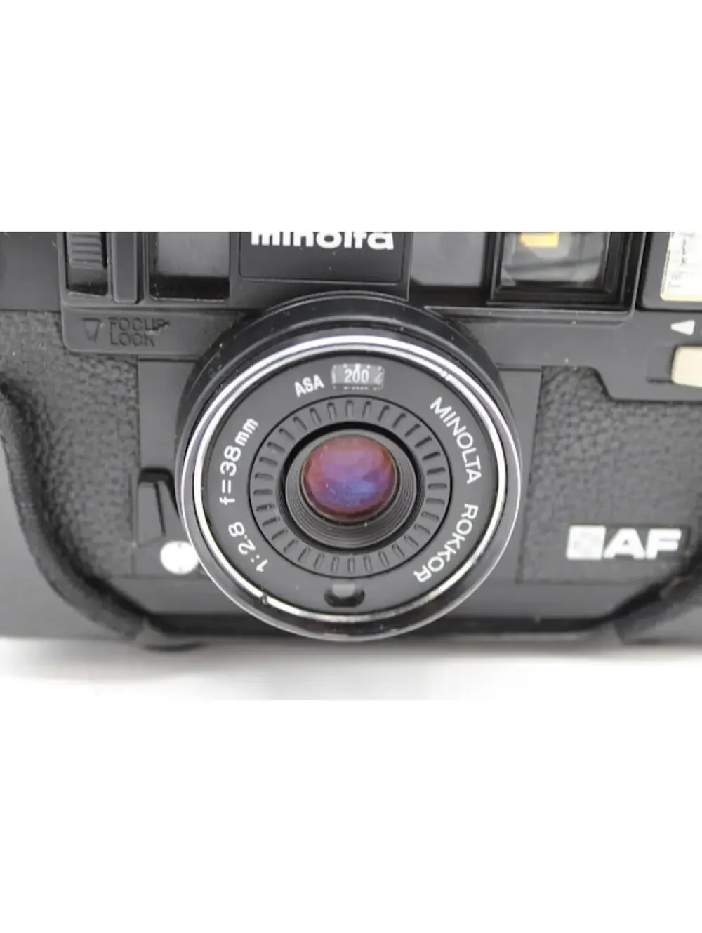 Vintage Minolta Hi-matic AF 38mm Film Camera 1:2.8 Japan w/ Case-Untested